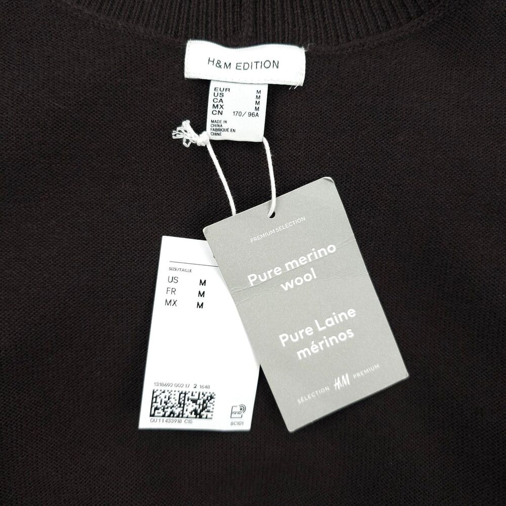 NWT H&M Premium 100% Merino Wool Mock Turtleneck Sweater Minimal Quiet Luxury - Picture 2 of 8